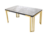 Daisy Sintered Ceramic Stone Black, Grey or White Dining Table with Optional Gold Or Silver Frame