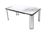Daisy Sintered Ceramic Stone Black, Grey or White Dining Table with Optional Gold Or Silver Frame