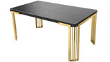 7 Star Furniture Daisy Sintered Ceramic Stone Black, Grey or White Dining Table with Optional Gold Or Silver Frame