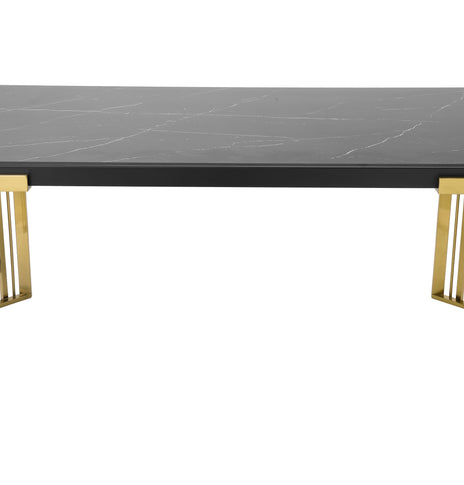 Daisy Sintered Ceramic Stone Black, Grey or White Dining Table with Optional Gold Or Silver Frame