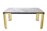 7 Star Furniture Daisy Sintered Ceramic Stone Black, Grey or White Dining Table with Optional Gold Or Silver Frame