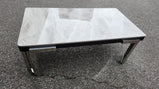 7 Star Furniture Daisy Sintered Ceramaic Stone Black, Grey or White Coffee Table with Optional Gold Or Silver Frame