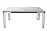 7 Star Furniture Daisy Sintered Ceramic Stone Black, Grey or White Dining Table with Optional Gold Or Silver Frame