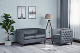 7 Star Rare Chesterfield Style Compact Sofa Set 3+2+1 Seater Armchair  In Plush Velvet