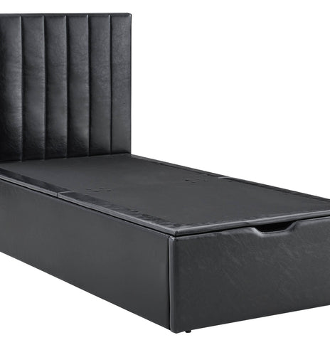 Maya Ottoman Storage Bed Gas Lift In Leather and Velvet In Single and Double