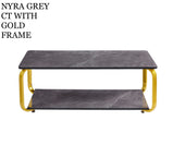 7 Star Furniture Nyra Black, Grey Coffee Table with Optional Gold Or Black Frame