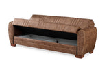 7star Pelin Sofa bed in Black/grey or brown/cream 3 seater and 2 seater fabric Sofabed with 2 free cushions.