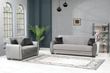 7star Pelin Sofa bed in Black/grey or brown/cream 3 seater and 2 seater fabric Sofabed with 2 free cushions.
