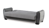 7star Pelin Sofa bed in Black/grey or brown/cream 3 seater and 2 seater fabric Sofabed with 2 free cushions.