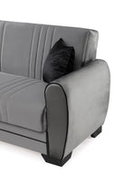 7star Pelin Sofa bed in Black/grey or brown/cream 3 seater and 2 seater fabric Sofabed with 2 free cushions.