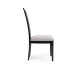 Raphael 2Pc Modern High Back Dining Chair, Grey Fabric, High Gloss Wood