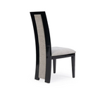 Raphael 2Pc Modern High Back Dining Chair, Grey Fabric, High Gloss Wood