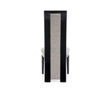 Raphael 2Pc Modern High Back Dining Chair, Grey Fabric, High Gloss Wood