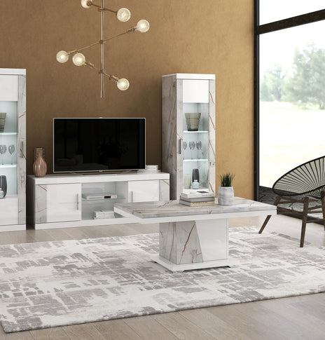 Smart Modern Italian Living & Dining Collection with LED Lighting