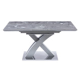 7 Star Stello Sintered Ceramaic Stone Or Glass Extending Dining Table In Black, Grey or White