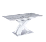 7 Star Stello Sintered Ceramaic Stone Or Glass Extending Dining Table In Black, Grey or White