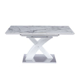 7 Star Stello Sintered Ceramaic Stone Or Glass Extending Dining Table In Black, Grey or White