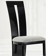 Verbier 2Pc Modern High Back Stylish Dining Chair, Grey Fabric, High Gloss Wood