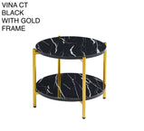 7 Star Furniture Vina  Black, Grey Coffee Table & Side Table with Optional Gold Or Black Frame