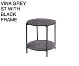 7 Star Furniture Vina  Black, Grey Coffee Table & Side Table with Optional Gold Or Black Frame