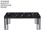 7 Star Furniture Windsor Black, Grey Coffee Table with Optional Gold Or Black Frame