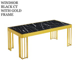 7 Star Furniture Windsor Black, Grey Coffee Table with Optional Gold Or Black Frame