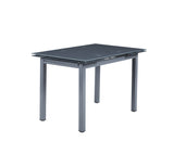 Mesa de comedor extensible de vidrio templado negro solamente