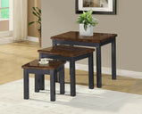 7star Rumy Marble effect high gloss nest set of 3 tables in Dark brown, grey and charcoal black