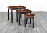 7star Rumy Marble effect high gloss nest set of 3 tables in Dark brown, grey and charcoal black