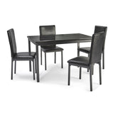 Mesa de comedor de alto brillo con efecto mármol mdf de 7 estrellas con 4 o 6 sillas opcionales Disponible en gris, negro carbón, marrón y wengué