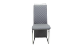 7STAR Beauty Dining Chairs Sets Faux Leather Foam Padded Black, Brown and grey with Chrome legs