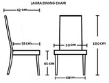 4pc x Laura Faux Leather Dining chairs Foam Padded and chrome Frame/ Stitch Detailing