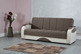Sofá cama 7star shelly en tejido Negro/gris o marrón/crema 3 plazas Sofá cama 100% hecho en Turquía con 2 cojines gratis