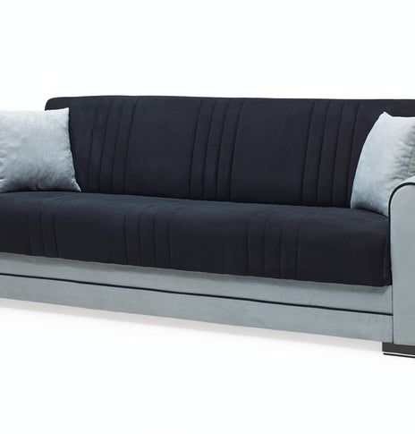 7star Pelin Sofa bed in Black/grey or brown/cream 3 seater and 2 seater fabric Sofabed with 2 free cushions.