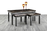 7star Lucy (2+1) Nest Of Tables MDF wooden marble effect Coffee Table set in Black, wenge & grey.