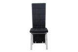 Faux Leather High Back Dining Chairs with Chrome Frame Available in Grey , Beige , Black Brown, Cappuccino and White