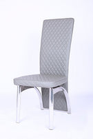 Faux Leather High Back luxury diamond stitch Dining Chairs with Chrome Frame Available in Black Brown blue grey and beige