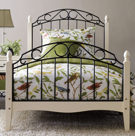 Solo Metal Frame Bed with Wooden Legs and Mesh Base