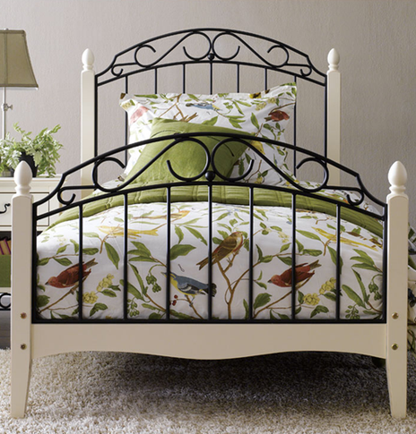 Solo Metal Frame Bed with Wooden Legs and Mesh Base