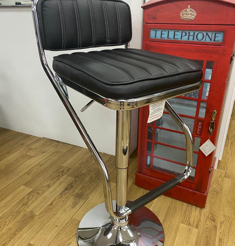 Set of 2 Magic Bar Stool Chrome Base Steel Tube with Gas Lift Adjustable Height