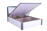 7 STAR LED Blanco-gris Nick Cama de lujo de alto brillo con cama otomana de almacenamiento en tamaño doble y King Tocador junto a la cama disponible