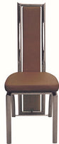 Sillas de comedor con base de panel de respaldo alto 7Star Polo diseño de puntada de diamante en piel sintética y terciopelo de felpa Venta de muebles