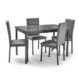7 Star furniture mdf Marble Effect high gloss Dining Table with optional 4 or 6 Chairs Available in grey , charcoal Black , brown and wenge