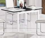 HUSTY-semi extendable glass DINING TABLE in -GREY/WHITE, BLACK/WHITE, WHITE/BLACK  for restaurants and homes