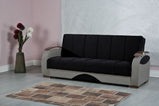 Sofá cama 7star shelly en tejido Negro/gris o marrón/crema 3 plazas Sofá cama 100% hecho en Turquía con 2 cojines gratis