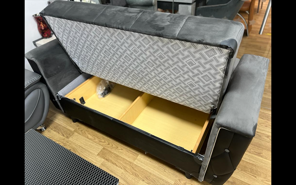 Velvet Sofa Bed with Storage Faux Leather Sofa Cum Bed