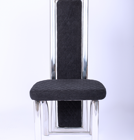 7Star Polo High Back Panel base Dining Chairs diamond stitch design in Faux leather & plush velvet Furniture Sales