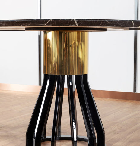 MESA DE COMEDOR 7STAR ANGUS MÁRMOL ALTO BRILLO CON PATAS DE MADERA ALTO BRILLO DISPONIBLE CON DIFERENTES SILLAS DE COMEDOR