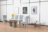 7STAR CIROC DINING TABLE HIGH GLOSS MARBLE WITH CHROME LEGS DIFFERENT DINING CHAIRS AVAILABLE