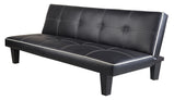 7star jack budget Modern Design PU Leather 3 Seater Sofa Bed in black with white piping